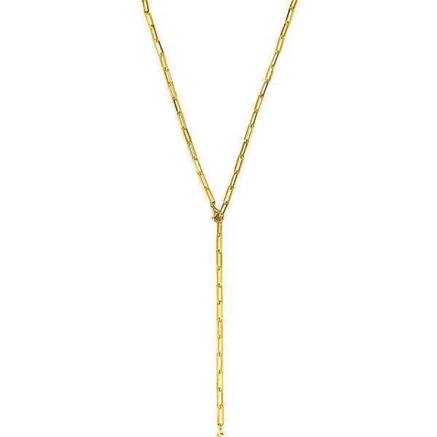 Silberschmuck Leaf Schmuck | Y-Halskette Square, 52Cm, 18 K Gelbgold Vergoldet