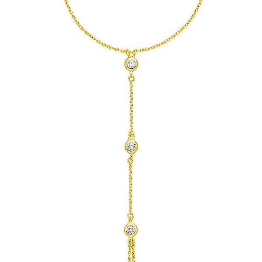 Silberschmuck Leaf Schmuck | Hand Chain Zirkonia,18 K Gelbgold Vergoldet