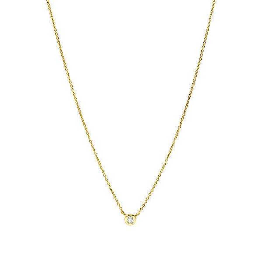 Goldschmuck Leaf Schmuck | Halskette "My First Diamond", 14 K Gelbgold