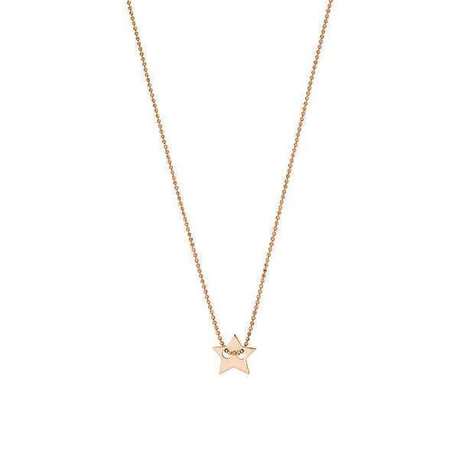 Goldschmuck Leaf Schmuck | Halskette Star, 14 K Rosegold