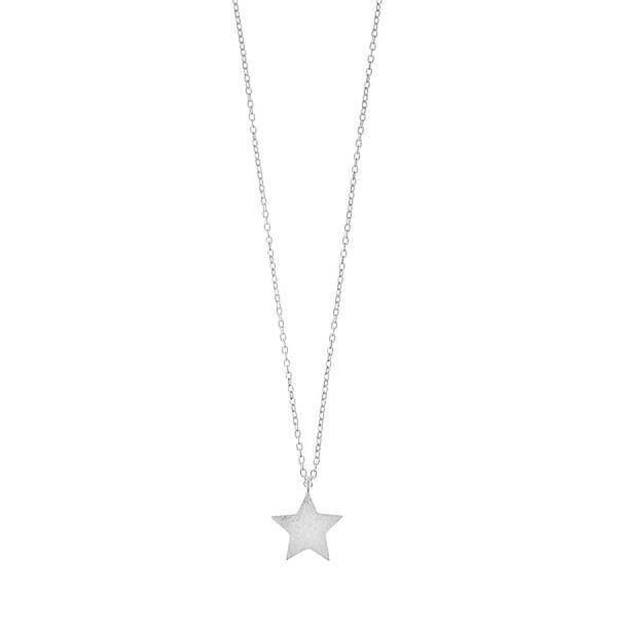 Silberschmuck Leaf Schmuck | Halskette Star-Disc, Matt, Silber